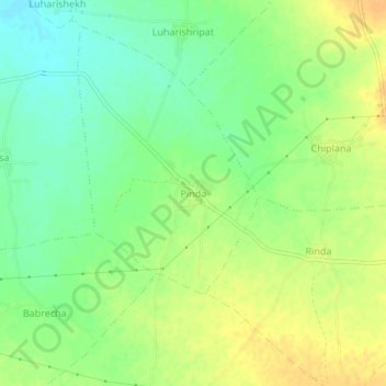 Pinda topographic map, elevation, terrain