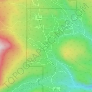 Meeker Park topographic map, elevation, terrain