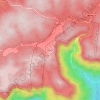 Surla topographic map, elevation, terrain