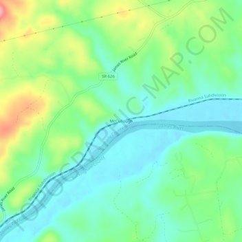 McCullough topographic map, elevation, terrain