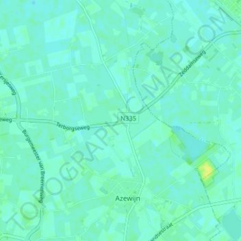Klein-Azewijn topographic map, elevation, terrain