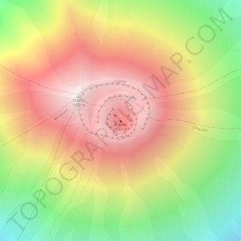 Volcán Misti topographic map, elevation, terrain