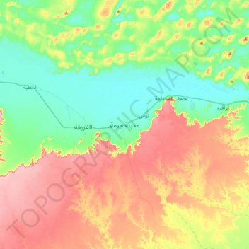 Germa topographic map, elevation, terrain
