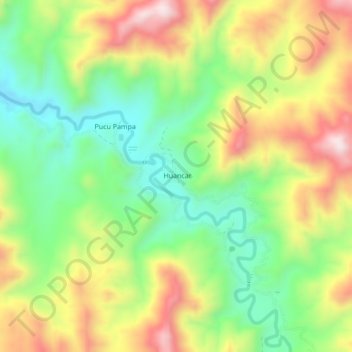 Huancar topographic map, elevation, terrain
