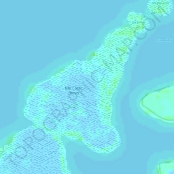 Isla Costa Brava topographic map, elevation, terrain