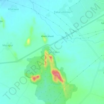 Khohri Kalan topographic map, elevation, terrain