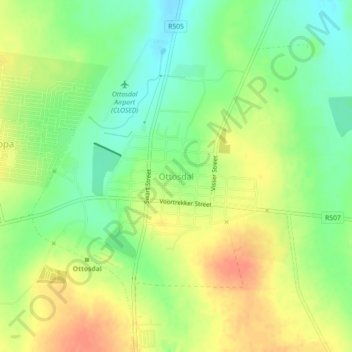 Ottosdal topographic map, elevation, terrain