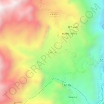 Colpa topographic map, elevation, terrain