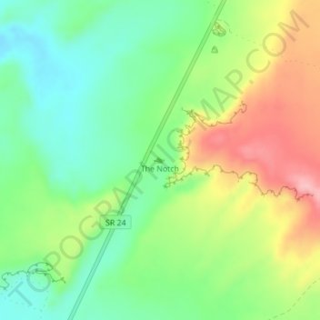 The Notch topographic map, elevation, terrain