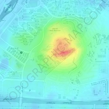 Jabal Ali topographic map, elevation, terrain