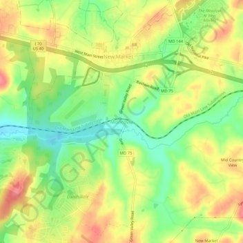 Monrovia topographic map, elevation, terrain