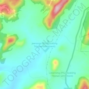 jeerango topographic map, elevation, terrain