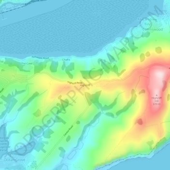 Highcliff topographic map, elevation, terrain