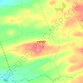 Mullagh topographic map, elevation, terrain