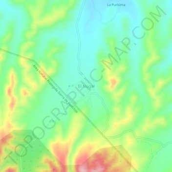 El Nogal topographic map, elevation, terrain