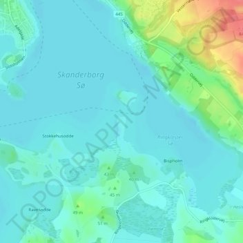 Sønderø topographic map, elevation, terrain