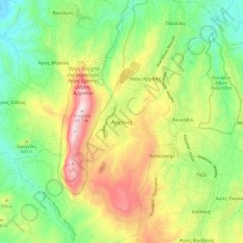 Archanes topographic map, elevation, terrain