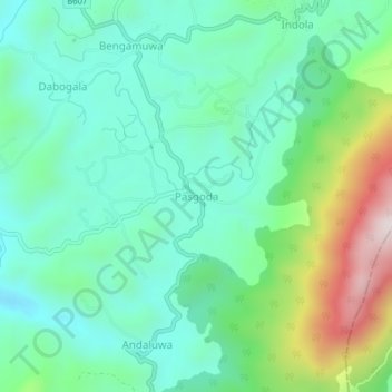 Pasgoda topographic map, elevation, terrain