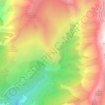 Sur la Roche topographic map, elevation, terrain