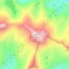 Triple Divide Peak topographic map, elevation, terrain