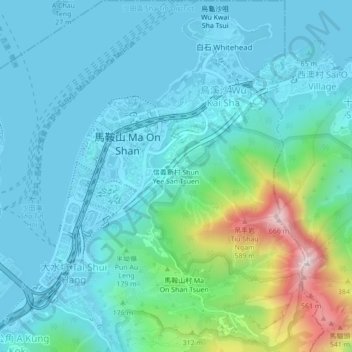 Shun Yee San Tsuen topographic map, elevation, terrain