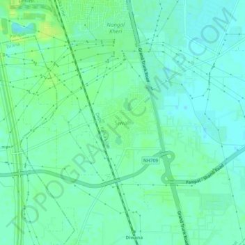 Siwah topographic map, elevation, terrain