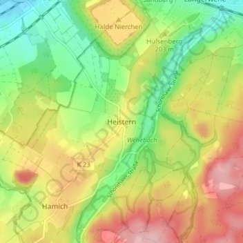 Heistern topographic map, elevation, terrain
