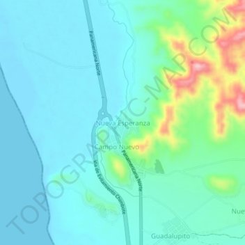 Nueva Esperanza topographic map, elevation, terrain
