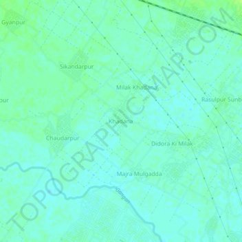 Khadana topographic map, elevation, terrain