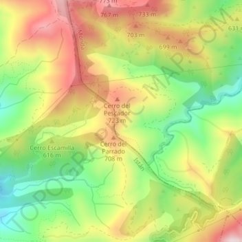 Llano Chico topographic map, elevation, terrain