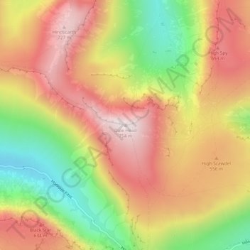 Dale Head topographic map, elevation, terrain