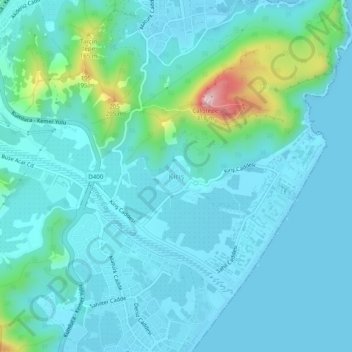 Kiriş topographic map, elevation, terrain