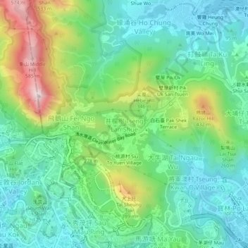 井欄樹 topographic map, elevation, terrain