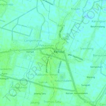 Pegulon topographic map, elevation, terrain