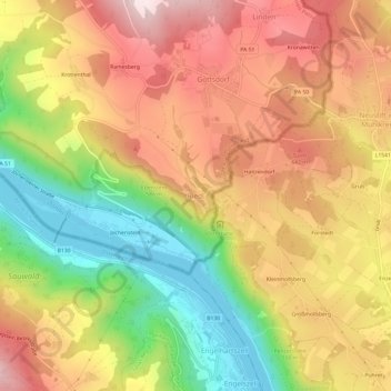 Riedl topographic map, elevation, terrain