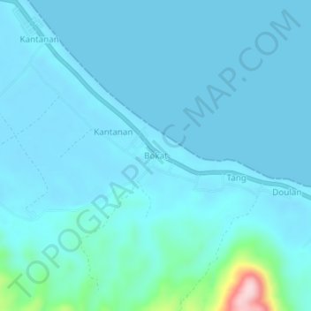 Bokat topographic map, elevation, terrain