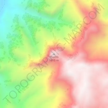 Thumb topographic map, elevation, terrain