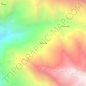 Romeria topographic map, elevation, terrain