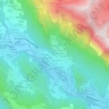 Déchamp topographic map, elevation, terrain