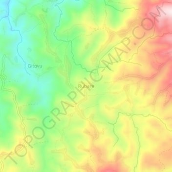 Rubare topographic map, elevation, terrain