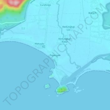 Payangan topographic map, elevation, terrain