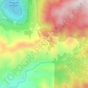 Guava topographic map, elevation, terrain