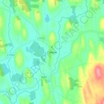 Cloone topographic map, elevation, terrain