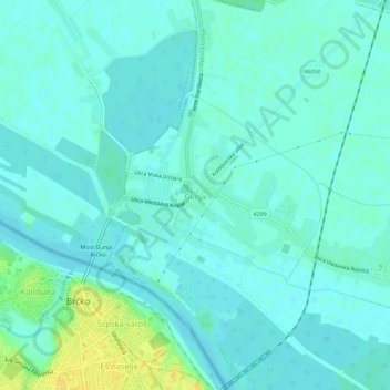 Gunja topographic map, elevation, terrain