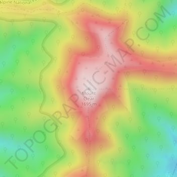 Mount Clear topographic map, elevation, terrain
