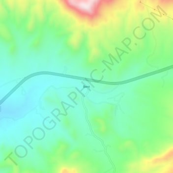 Bent topographic map, elevation, terrain