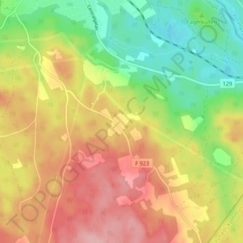 Övrarp topographic map, elevation, terrain