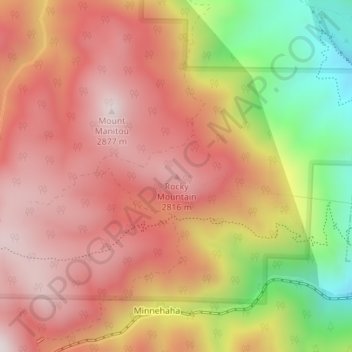 Rocky Mountain topographic map, elevation, terrain