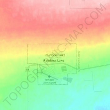 Rainbow Lake topographic map, elevation, terrain