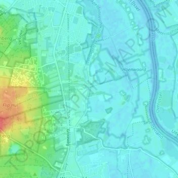 Berghuizen topographic map, elevation, terrain